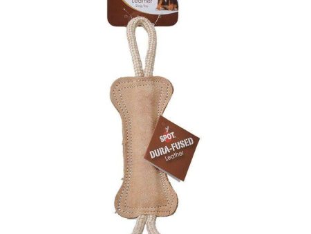 Spot Dura-Fused Leather Bone Tug Dog Toy - 18  Long Online