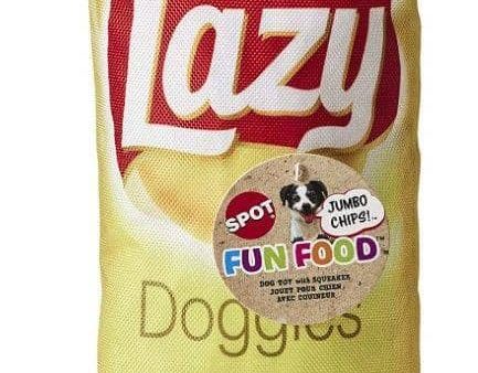 Spot Fun Food Lazy Doggie Chips Plush Dog Toy - 1 count For Discount